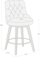 Flint Grey Upholstered Swivel Bar Stool 26 Inch Set Of 2