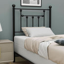 Victorian Twin Size Metal Bed Frame with Adjustable Headboard