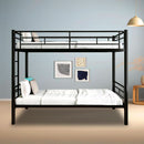 Metal Bunk Bed Twin Over Twin Heavy Duty With Ladders Black