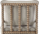 Linen Spindle Accent Chairs Set Of 2 Cushioned Armrests
