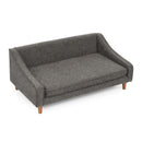 Durable Elevated Dog Sofa Bed with Modern Irregular Armrest Design, Comfortable Soft Pet Sofa - Dark Gray