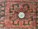 Afghan Rug 3x6, Semi Antique Vintage Oriental Carpet, Wool Handmade Red Rug, Tribal Rug, Afghan Beshir Rug