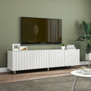 TV Stand for 65+ Inch TV, Modern TV Stand for Living Room, Entertainment Center with Storage & 2 Drawers, TV Media Console Cabinet for Bedroom, White