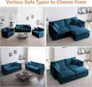 Blue Chenille Upholstered 2 Piece Loveseat And Armchair Set