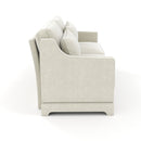 Elegant Two-Seater Chenille Fabric Sofa with Lumbar Pillows and Ergonomic Design in Beige