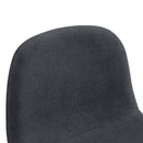 Dark Gray Linen Fabric Bar Chair Set - Two Pieces, Rounded Backrest, Metal Legs, Multiple Colors