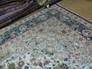 Beautiful Sino Persian Rug 9x12, Elegant High Quality Handmade Wool Oriental Carpet, Medallion with Corner Design, Floral, Black and Ivory