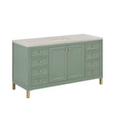 James Martin Chicago 60" Single Bathroom Vanity, Smokey Celadon