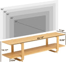 Bamboo TV Stand For 65 Inch TVs With Shelves And Storage