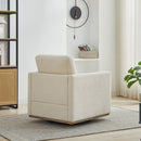30.7"W Square Upholstered Swivel Accent Chair and Comfy Accent Single Sofa Chair, 360 Degree Club Chair, Lounge Armchair for Living Room Bedroom Apartment Nursery.Beige
