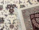 Sino Persian Rug 9x12, Floral Allover Design, 170 KPSI, Ivory and Dark Maroon