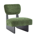 [Set of 2] Modern Lounge Chair with Polyester Upholstery, Sturdy Wood Base With Walnut Finish, Minimalist and Stylish Accent Seating for Living Room, Bedroom, or Office