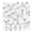 Azula Hexagon 11.61" x 11.81" Polished Marble Mesh-Mounted Mosaic Tile 1" Hexagon-MSI Collection