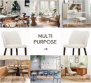 Upholstered Dining Chairs Pair Beige Fabric Wood Legs