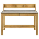 Besler 47-inch SmartTop Writing Desk with Shelf Cement and Natural