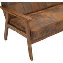 Mid-Century Modern Solid Loveseat Sofa Upholstered Microsuede Fabric Loveseat, 2-Seat Upholstered Loveseat Sofa Modern Couch