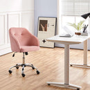 Pink Velvet Desk Chair With Swivel Office Chair Modern