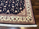 Navy Blue Pak Persian Rug 6x10, Floral Medallion, Traditional Persian Area Rug, Fine 240 KPSI