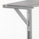 Outdoor Cat House, DIY Cat Enclosure Catio with Double Enter Doors, Light Grey Pine Wood, 62.8'L x 32.2'W x 68.5'H