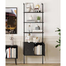 73 Inch Tall Bookshelf Black Wood Grain Living Room