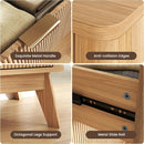 Fluted 49Inch Serpentine Dresser Oak Finish Contemporary
