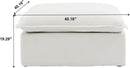 White Hemp Velvet Ottoman Footstool Removable Covers