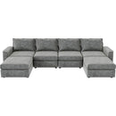 115x58" Chenille Modular Sectional Sofa,U Shaped Reversible Couch,Free Combination,6 Seat Sleeper Sofa Bed with Ottoman,Convertible Oversized Indoor Furniture for Living Room,Gray