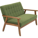 Mid-Century Modern Solid Loveseat Sofa Upholstered Linen Loveseat, 2-Seat Upholstered Loveseat Sofa Modern Couch