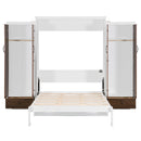 Queen Size Murphy Bed Wall Bed with Closet ,Drawers and Table,White