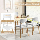 White Wooden Dining Chairs Set of 4 With Ergonomic Backrest