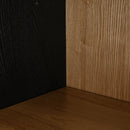 Vintage Display Cabinet with Double Glass Doors, Traditional Style for Collectibles - Black, Ash Wood Veneer, 73.25'' Tall