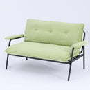 The 53-inch green sofa offers a spacious layout in the small apartment, easily handling various scenarios from watching movies to working