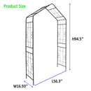 Metal Garden Arch L56.3'' x W16.93'' x H94.5'' Climbing Plants Support Rose Arch Outdoor Black