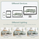 [VIDEO] 110' Modular Sectional Sofa, L Shape with Extra-large Seat, Pull-line Design, Movable Ottoman, High Density Foam, Free Combination, Sturdy Metal&Wood Frame, Boucle Fabric, 3 Colors