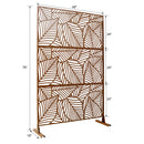 Outdoor & Indoor Privacy Screen Metal Privacy Screen 76' H×48' W, Freestanding Decorative Privacy Screen for Deck Balcony Patio, Privacy Fence Panels for Outside Lawn Garden PS111 BROWN