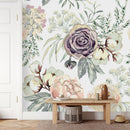 Gentle Flowers on Light Background Wallpaper