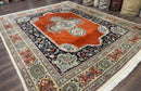 Persian Rug 11x13, Semi Open Field, Soft Wool Pile, Vintage Persian Carpet, Persian Tabriz Tabatabai