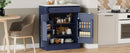[Assembly Video Provided] TOPMAX Modern Freestanding Kitchen Pantry,Buffet Food Storage, Coffee Bar Cabinet with Drawer, 2 Adjustable Shelves and 2 Door Shelves for Dining, Kitchen, Blue