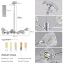 Modern Crystal Chandeliers, 9 Lights Chrome Chandelier for Living Room Bedroom, Dining Room Chandelier Over Table, Kitchen Light Fixtures(Bulbs Not Included)