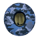 Mens Straw Beach Hat - Blue Camouflage