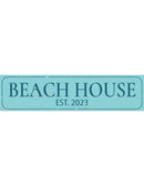 Beach House Established Metal Sign