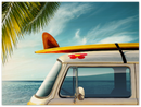 Beach Van Print Metal Wall Art – Retro Coastal Ocean Scenic Home Decor