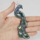 Beadwork kit for creating broach Crystal Art The Bird of Happiness BP-302C