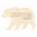 Unfinished Wood Custom Name Bear Door Sign Kit | Wood Craft Cutouts | 1/4" Thick |
