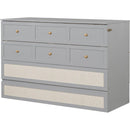 Queen Murphy Bed with Large Drawers,Gray
