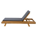LOUNGE CHAISE SET,SPACE AVAILABLE ON ONE SIDE, ACACIA WOOD WITH WATER-RESISTANT LOUNGE CUSHIONS (Dark Grey/ & 2 INCH THICK) - MATCHING CREAM/LEAF COCONUT VERSION AVAILABLE