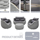 Six Piece Aluminum Patio Furniture Set With Cushions