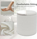 White Storage Ottoman Pouf With Hidden Compartment