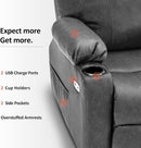 Electric Power Lift Recliner Chair With Massage And Heat Grey Medium