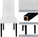 Dining Chair Set Of 4 White Faux Leather Parson Chairs